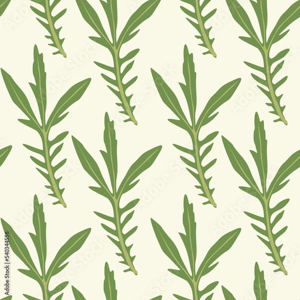 Obraz Abstract seamless pattern with leaves. Trendy hand drawn textures.