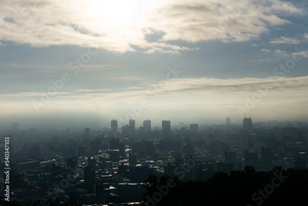 Obraz 山の上の公園から見る札幌の街並み