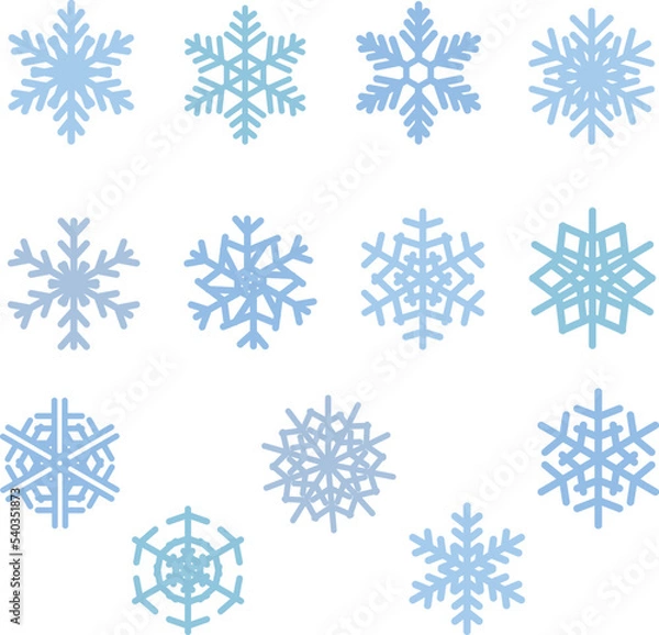 Fototapeta 雪の結晶イラストセット