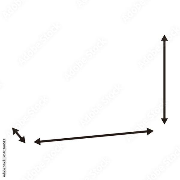 Fototapeta 長さを示す矢印パーツセット