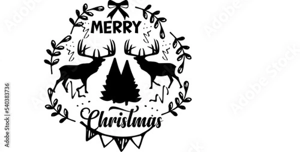 Obraz Christmas deer tree