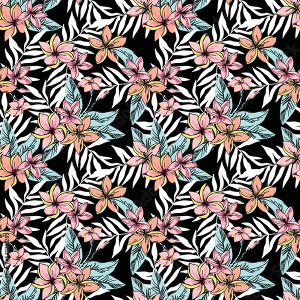 Fototapeta seamless pattern with flowers