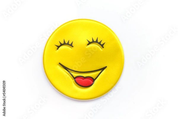 Obraz Bright, yellow sticker with a smiley face