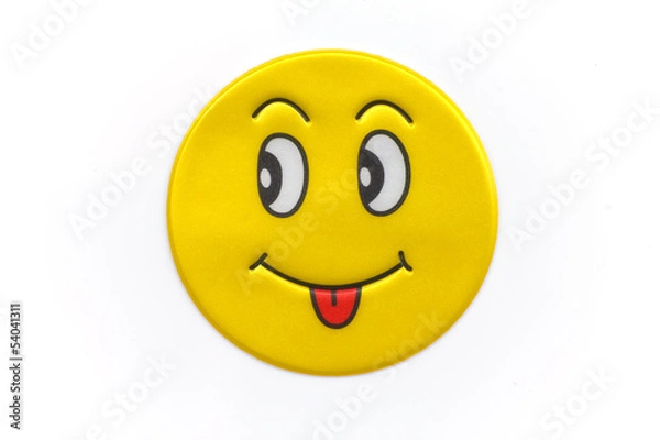 Obraz Bright, yellow sticker with a smiley face