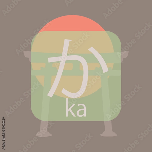 Obraz Hiragana - Japanese basic characters handwritten table