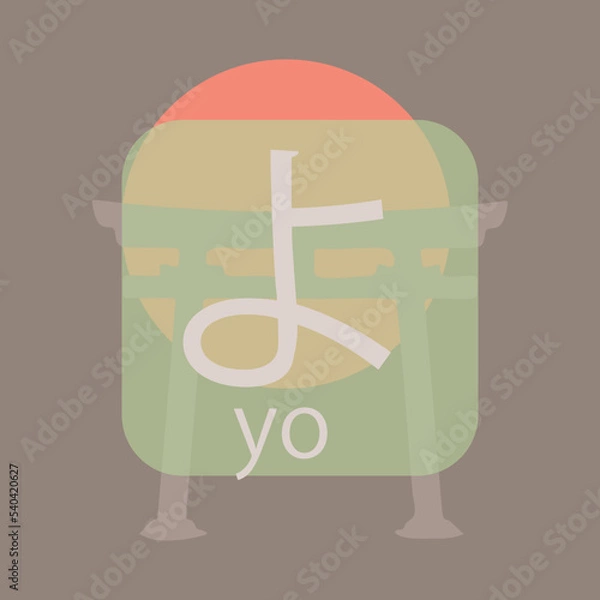 Fototapeta Hiragana - Japanese basic characters handwritten table