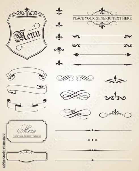 Obraz Calligraphic and Page Decoration Elements