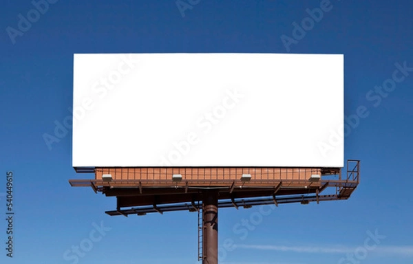 Fototapeta Big blank billboard with isolated cut out.  
