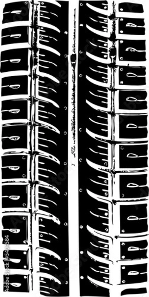 Obraz trace of the winter tyre, vector