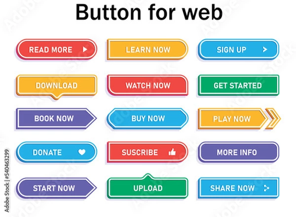Fototapeta cta web button collection