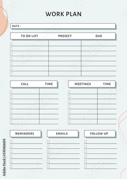 Fototapeta Work Plan