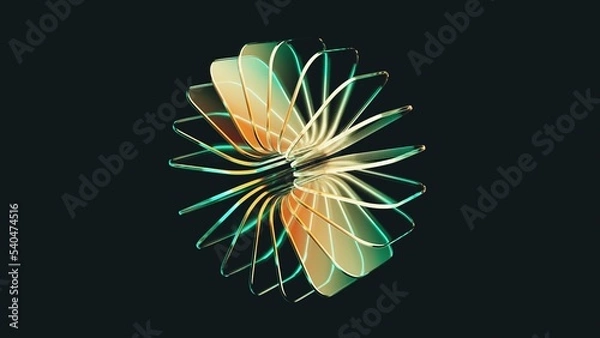 Fototapeta Abstract 3d background wallpaper with glass squares with colorful light emitter iridescent neon holographic gradient. Design visual element for banner header poster or cover.