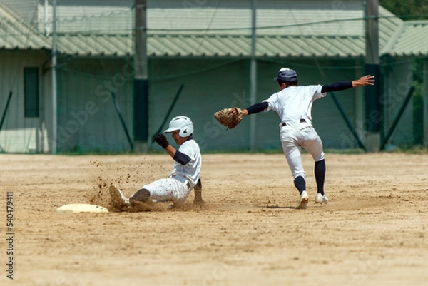 Fototapeta 盗塁をする野球選手