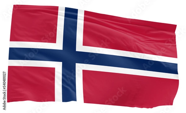 Fototapeta waving flag of Norway transparent background PNG