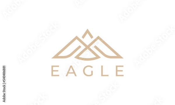 Obraz minimal eagle and letter M logo vector design.