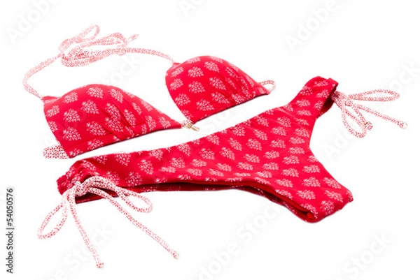 Obraz Red bikini with white background