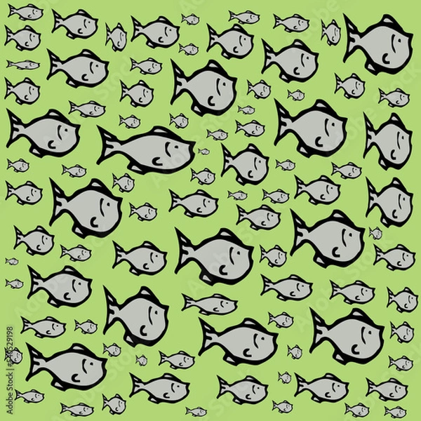 Fototapeta seamless pattern with fish