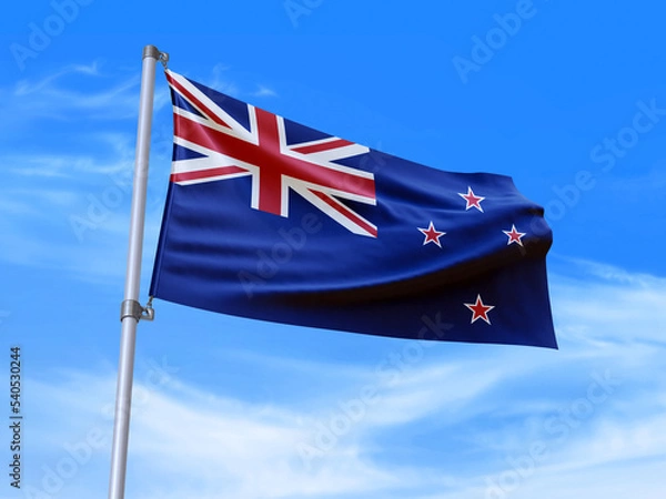 Obraz New Zealand flag waving in the wind