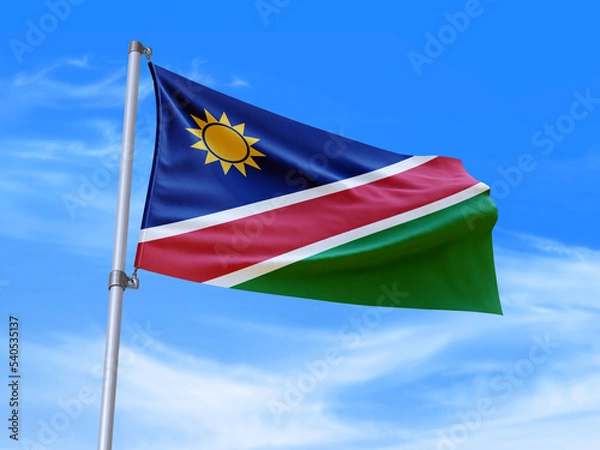 Obraz Namibia flag waving in the wind