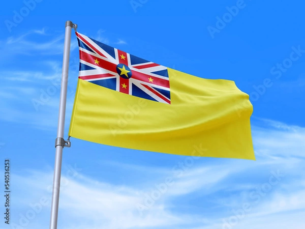 Obraz Niue flag waving in the wind