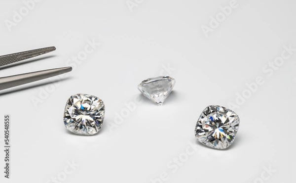 Fototapeta Diamonds on White Background