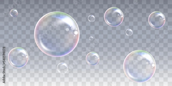 Fototapeta シャボン玉　カラフル　虹色　リアル