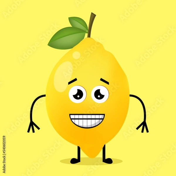 Obraz Vector Illustration Cute Lemon Character