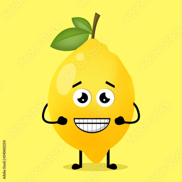 Obraz Vector Illustration Cute Lemon Character
