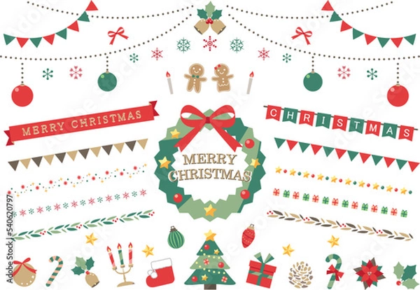 Obraz かわいいクリスマスのイラスト素材