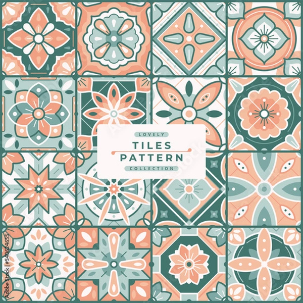 Fototapeta colorful tile vector design set collection