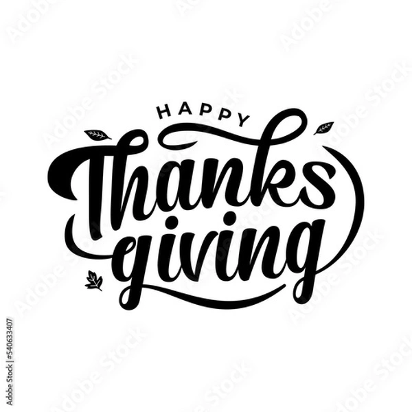 Obraz Hand Drawn Happy Thanksgiving Quote Graphic Typography Poster Stock Vector
