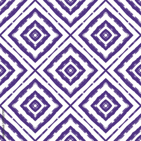 Fototapeta Striped hand drawn pattern. Purple symmetrical