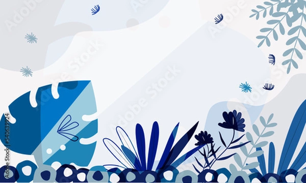 Obraz abstract floral background with decorative flowers, marine style