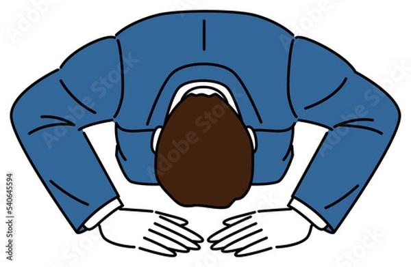 Fototapeta 土下座をしているスーツ姿の男性 シンプルなビジネスパーソンのイラスト ベクター