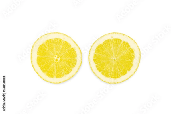 Fototapeta Lemon. Half fresh lemon. Isolated. Top view. Transparent background. Precision cut and impeccable finish that allows the addition of different and colored backgrounds.