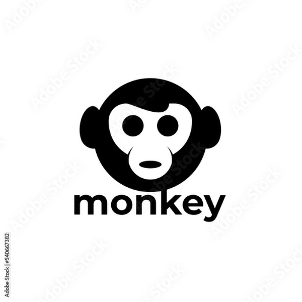 Fototapeta monkey face head vector isolated on white background