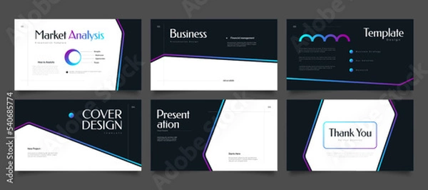 Fototapeta Modern and Creative Presentation Templates Set. Horizontal Poster with Modern Gradient Style for, Branding, Flyer, Leaflet, Marketing, Advertising, Annual Report, Banner, Landing Page, Website Slider