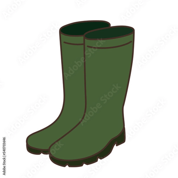 Fototapeta 農作業　作業　道具　工具　イラスト　長靴