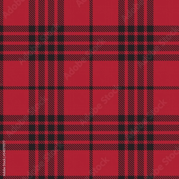 Fototapeta Red Minimal Plaid textured Seamless Pattern