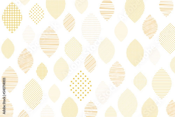 Fototapeta オレンジ色の葉っぱ柄のイラスト背景