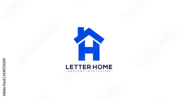 Obraz Abstract vector logo combines house and the letter H logo design
