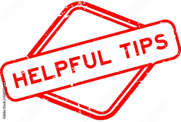 Fototapeta Grunge red helpful tips word rubber seal stamp on white background