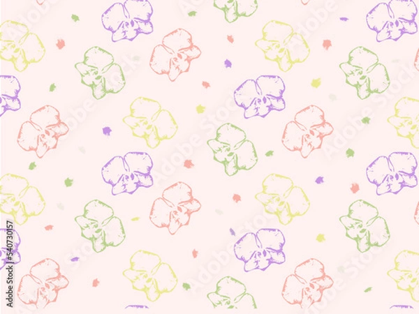 Obraz Orchid pattern textures vector. Delicate floral paper for ceremony, wedding card