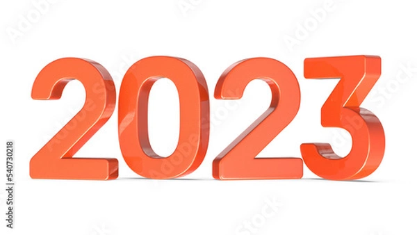 Fototapeta Happy new year 2023 gold 3d number element
