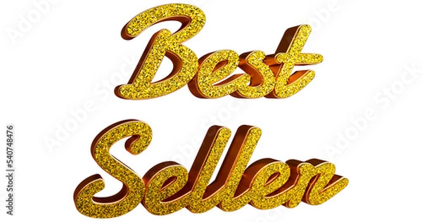 Fototapeta Gold glitter text best seller.