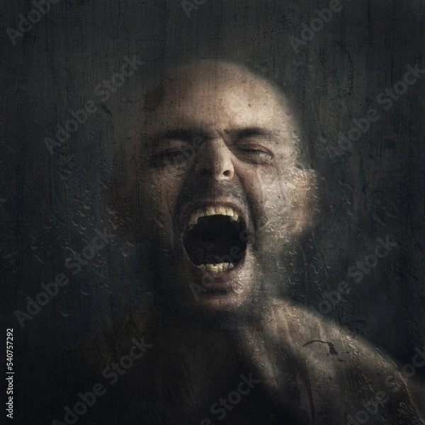Obraz man in the dark screaming