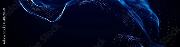 Fototapeta Abstract wave of connected hexagons. Futuristic polygonal background. Artificial intelligence. Big data technology. 3d rendering