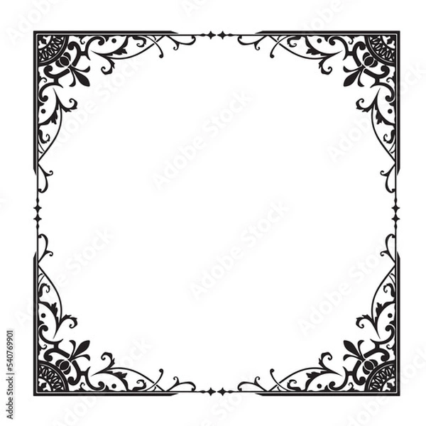 Fototapeta Frame, in the style of an ornament, Vector illustration eps 10, Art.	