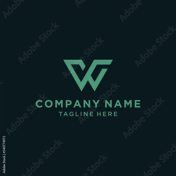 Fototapeta Letter W W logo design. creative minimal monochrome monogram symbol. Universal elegant vector emblem