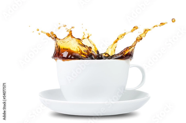 Obraz Kaffee Splash vor weiß